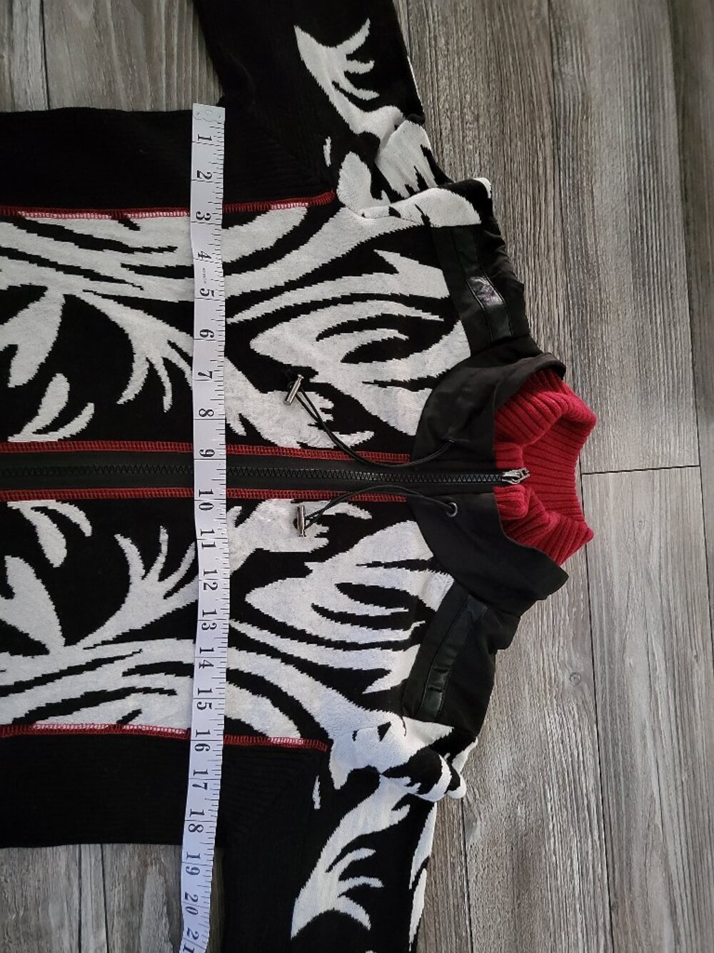 Abstract Knit Full Zip Cardigan Jacket Sweater Women Size S Small - Picture 9 of 13